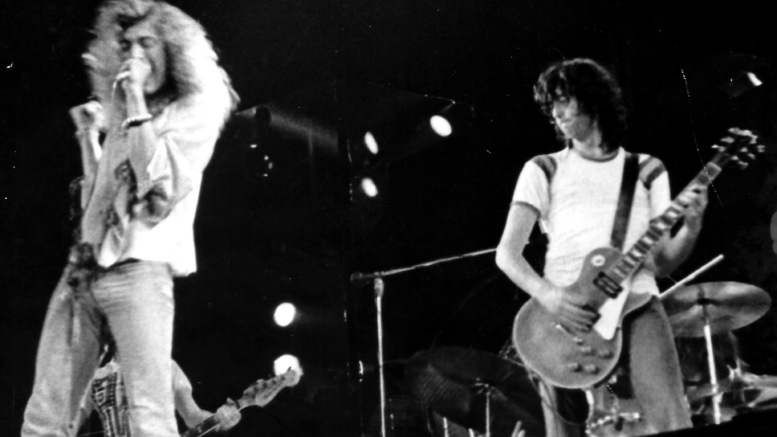 Led Zeppelin performing in Salt Lake City, Utah on May 26, 1973