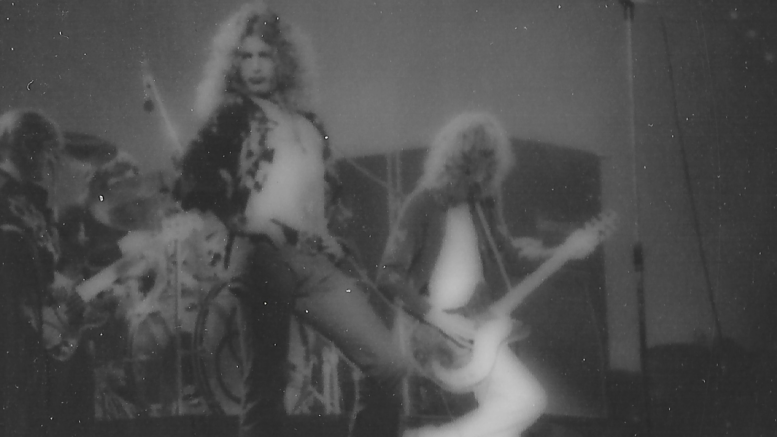 Led Zeppelin performing in Seattle on March 17, 1975