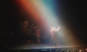 A still image from a film of Led Zeppelin performing in Copenhagen, Denmark on July 24, 1979 shot by Lennart Ström