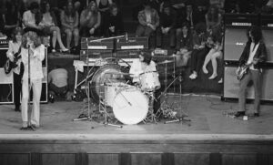 Led Zeppelin performing at Birmingham Town Hall in the UK on June 13, 1969