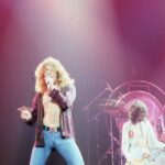 Led Zeppelin performing at Madison Square Garden in New York on June 14, 1977