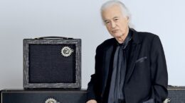 Jimmy Page posing next to the Sundragon Nymph