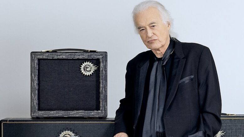 Jimmy Page posing next to the Sundragon Nymph