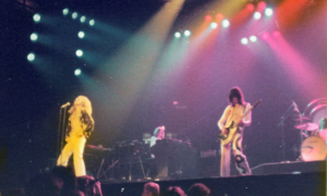 Led Zeppelin performing at Madison Square Garden in New York on June 13, 1977