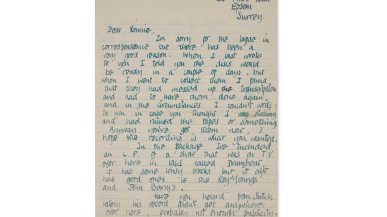 Jimmy Page 1962 letter