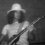 Jimmy Page of Led Zeppelin performing at the Atlanta International Pop Festival in Hampton, Georgia on July 5, 1969