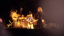 Led Zeppelin performing at Knebworth Festival on August 11, 1979