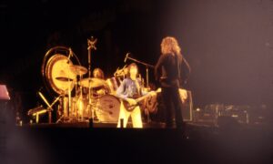 Led Zeppelin performing at Knebworth Festival on August 11, 1979
