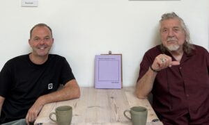 Photographer Tom Hicks and Robert Plant